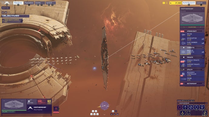 homeworld 3 screenshot, showing the mothership next to a megalith