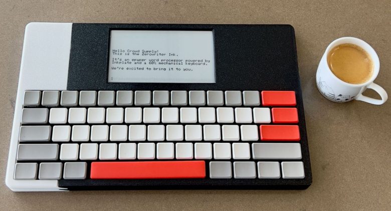 Zerowriter Ink is an open source word processor with an E Ink display and a mechanical keyboard (crowdfunding) - Liliputing