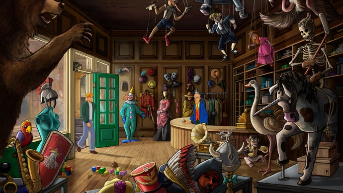 A nightmare toy shop in Broken Sword, for buying gifts for kids you hate.